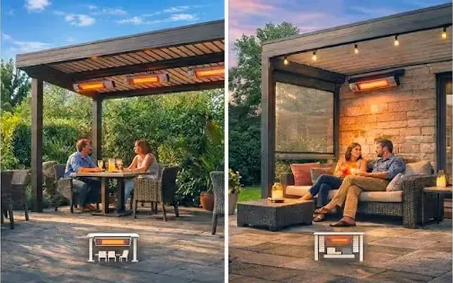 Open vs gesloten terras verwarmen: wat verandert er echt?