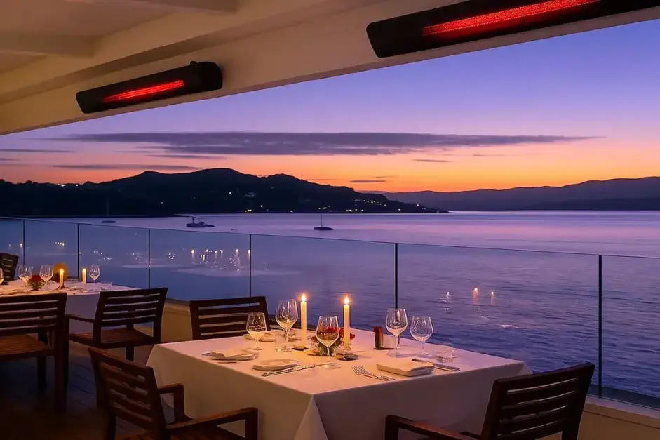 Calefacción radiante para terrazas de restaurante: confort garantizado todo el año