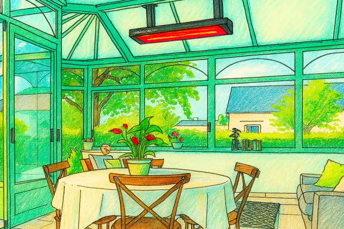 Stralingsverwarming voor veranda of tuinkamer