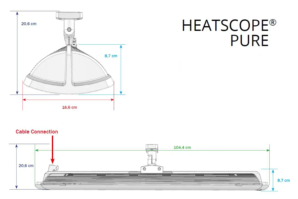 Dimensions of Heatscope Pure Heater