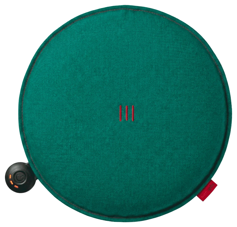 Heated cushion Heatme SMART round Ø40 – Ivy Photo of Heated cushion Heatme SMART for outdoor heated terrace