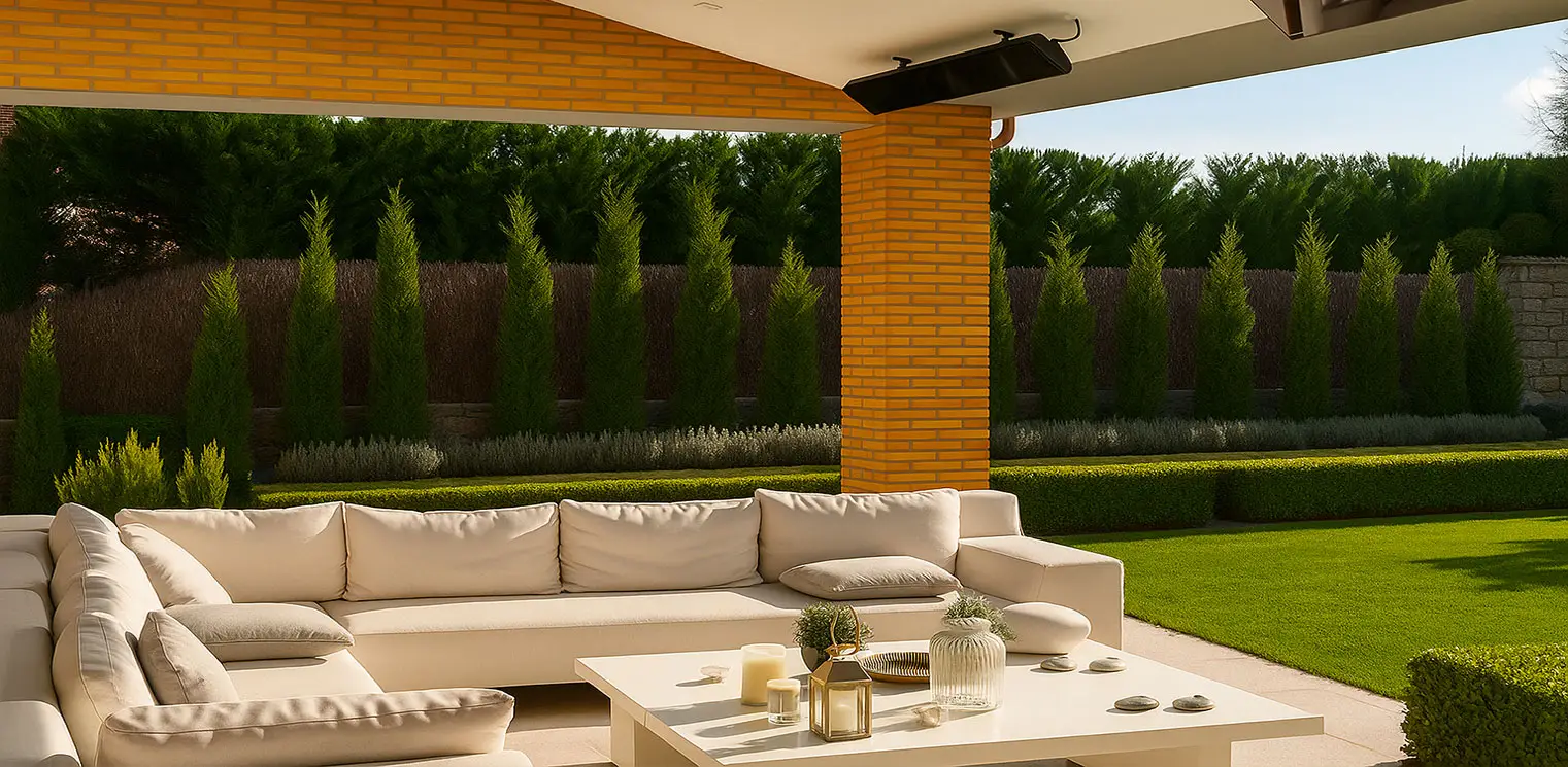 Strålningsvärmesystem för täckta och delvis öppna terrasser Strålningsvärme för täckt eller delvis öppen terrass