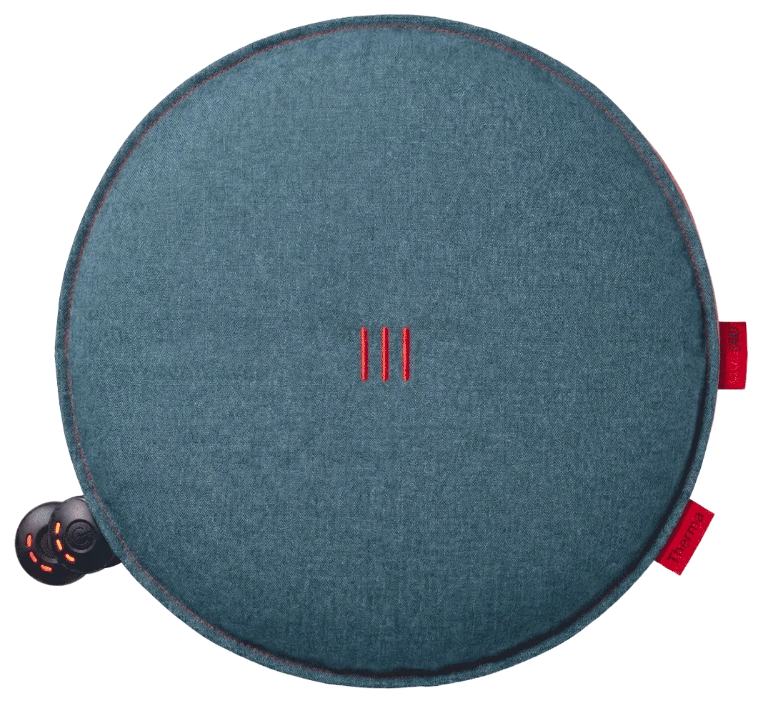 Heated cushion Heatme SMART round Ø40 – Ocean blue Photo of Heated cushion Heatme SMART for outdoor heated terrace