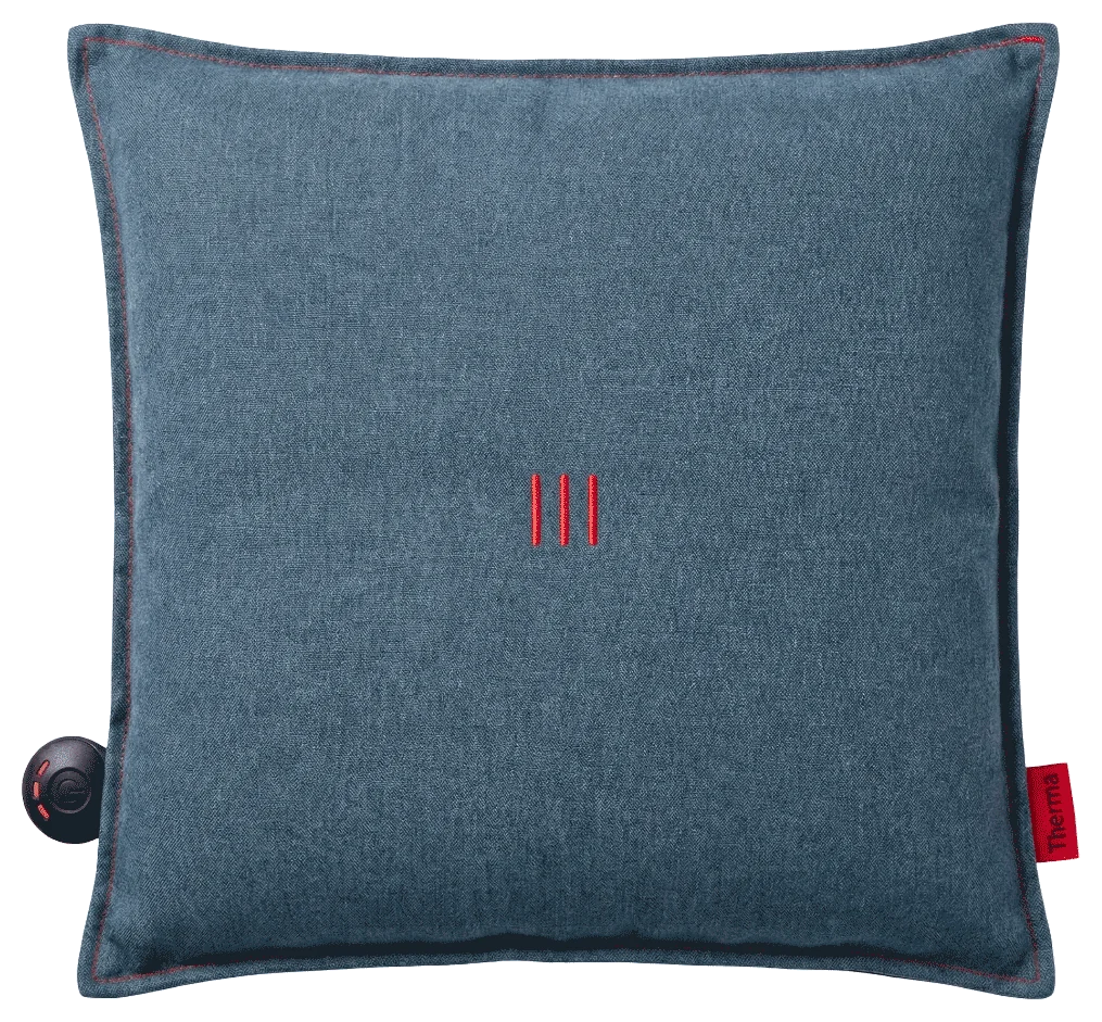 Heated cushion Heatme SMART 40×40 – Ocean blue Photo of Heated cushion Heatme SMART for outdoor heated terrace
