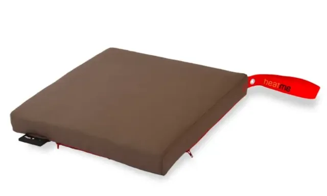 Cordless heated cushion heatme CLASSIC 40×40 – Taupe — HTM-CL-80